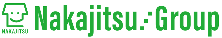 英語のナカジツグループのロゴ