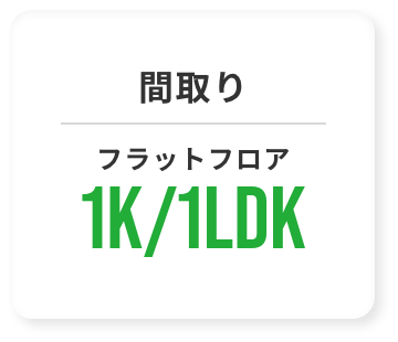 間取り　 フラットフロア1K/1LDK　